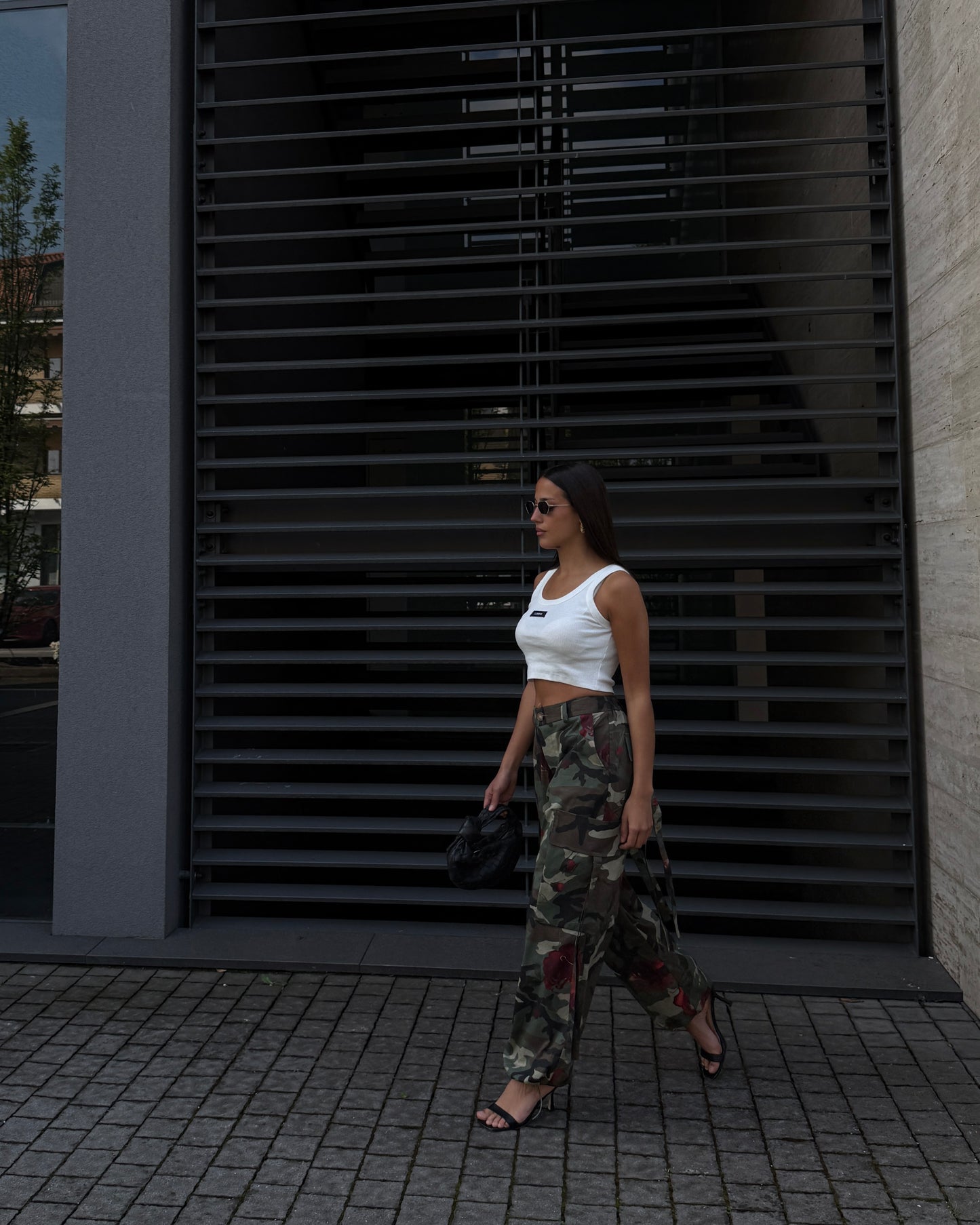 PANTALONE CARGO CAMOUFLAGE FLOREALE LUMINA