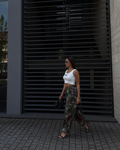 PANTALONE CARGO CAMOUFLAGE FLOREALE LUMINA