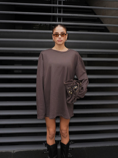 MAXI FELPA CON SPALLINE IMBOTTITE