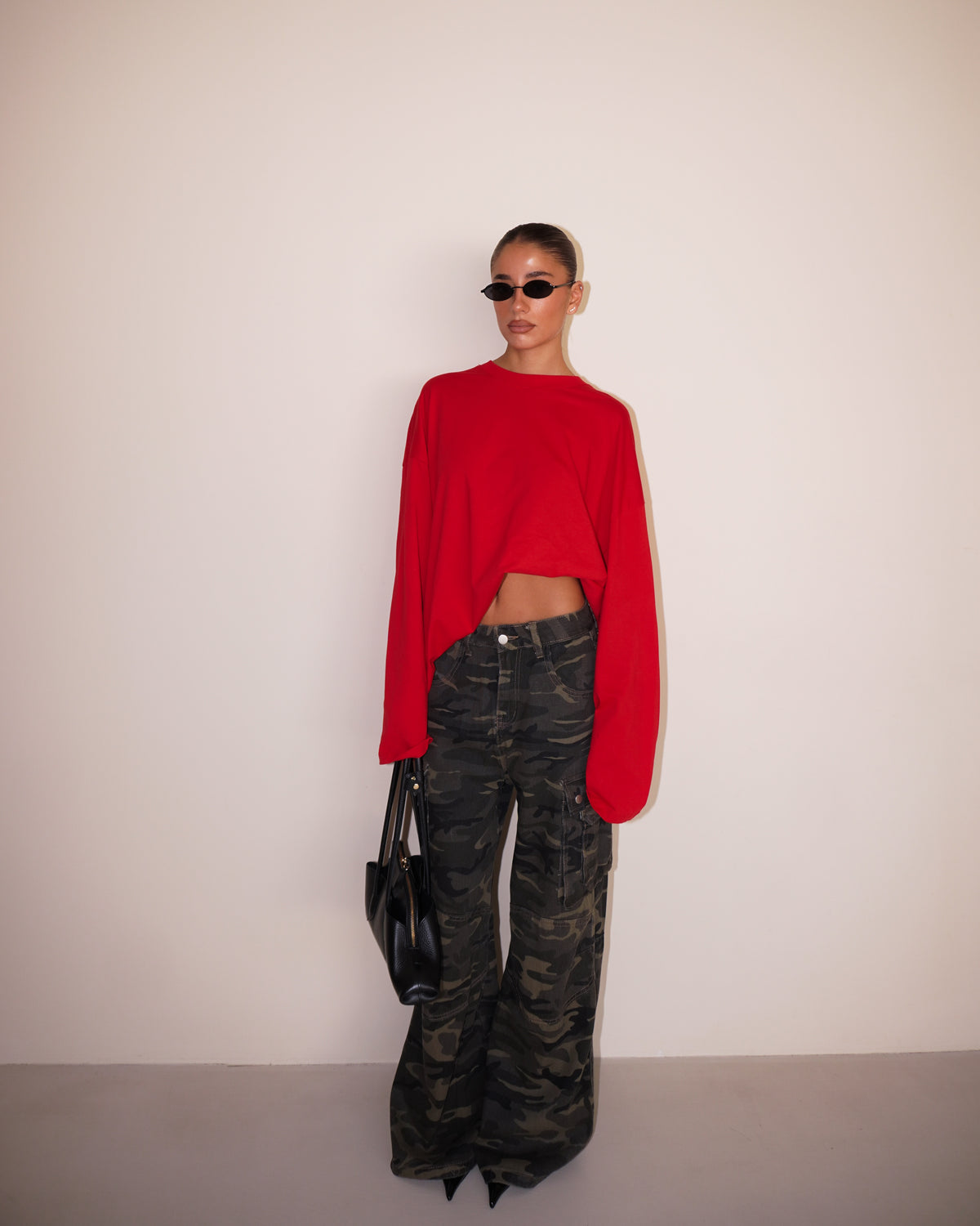 PANTALONI JEANS MILITARI CON TASCHE