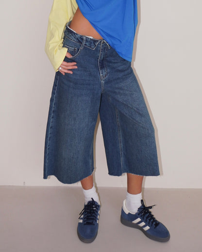BERMUDA IN DENIM CON RISVOLTO