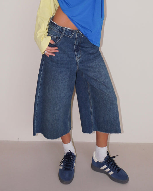 BERMUDA IN DENIM CON RISVOLTO