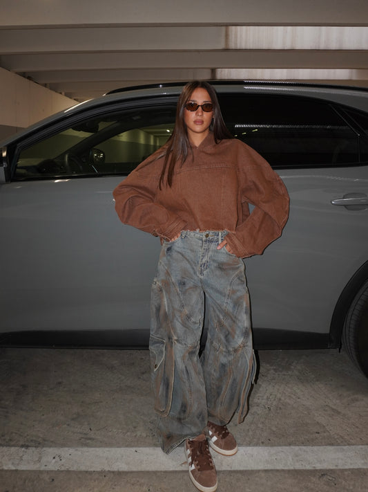 JEANS CARGO EFFETTO SLAVATO