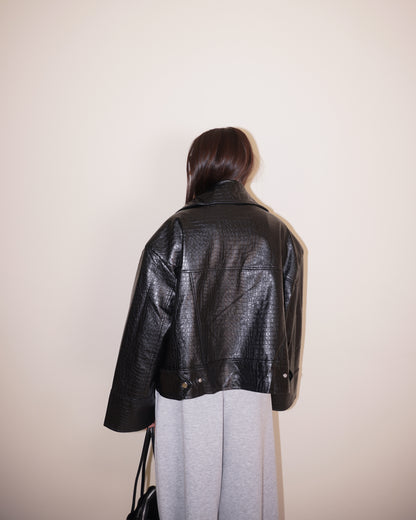 GIACCA BIKER STAMPA COCCO