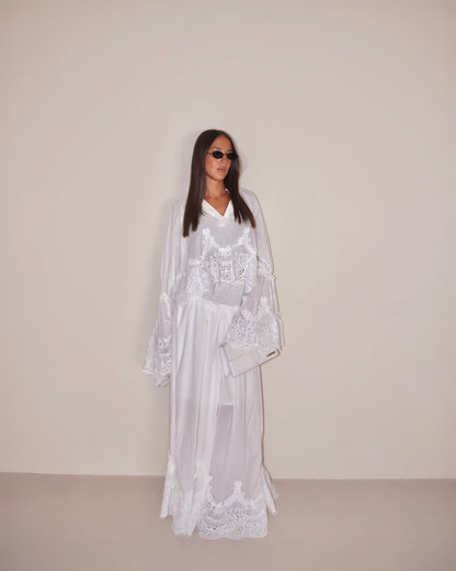 COMPLETO GONNA LUNGA E MAGLIA CON PIZZO