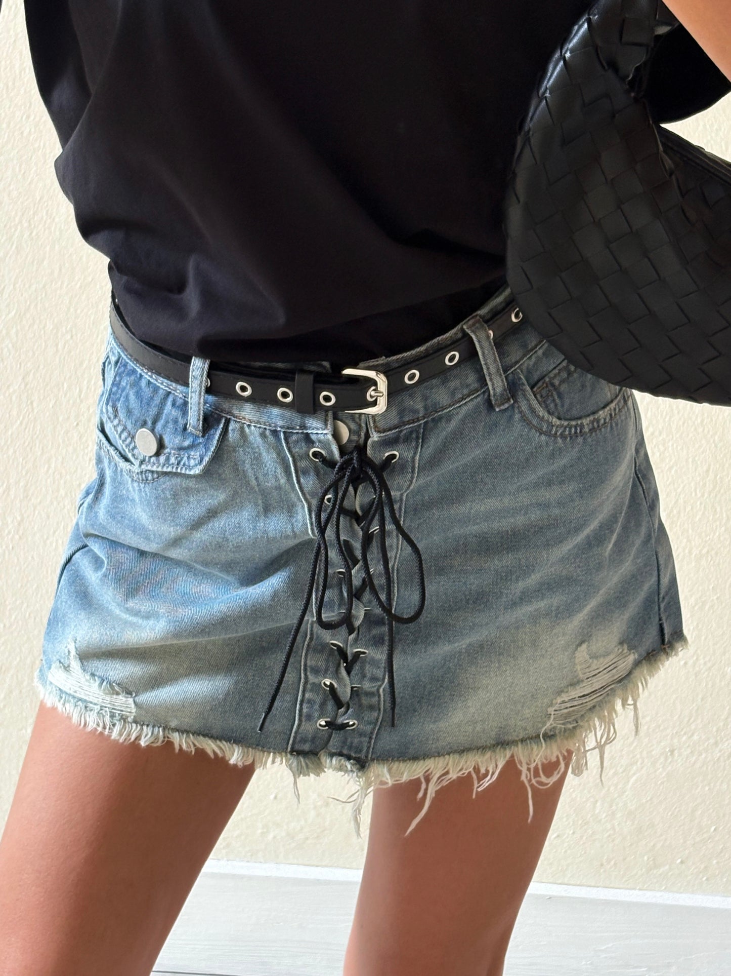 PANTAGONNA IN DENIM STRINGATO