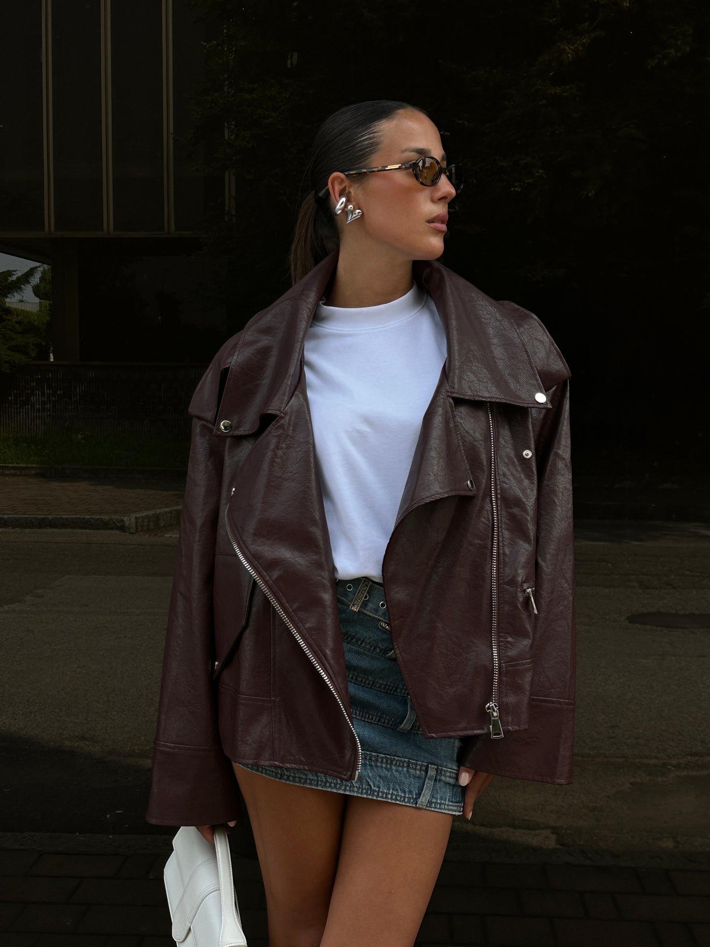 BIKER IN ECOPELLE MARTELLATA