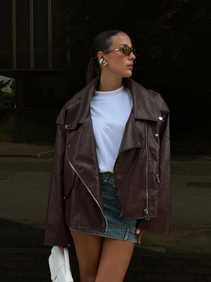 BIKER IN ECOPELLE MARTELLATA