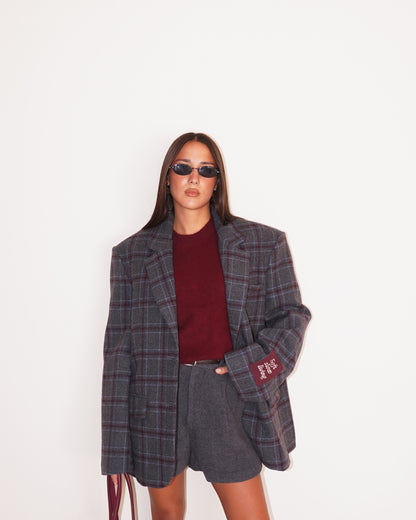 BLAZER OVER FANTASIA A QUADRI LUMINA