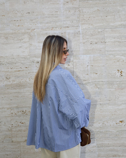 CAMICIA A QUADRETTI CON MANICHE BALLOON