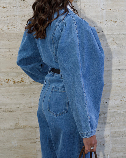 JUMPSUIT IN DENIM CON CINTURA