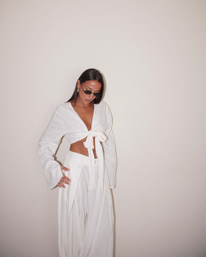 COORDINATO TOP CON NODO E PANTALONE MORBIDO