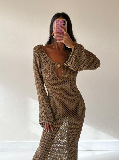 COPRICOSTUME LUNGO IN LUREX CON GIOIELLO