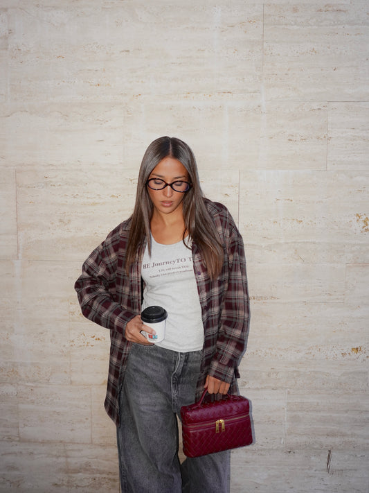 CAMICIA OVER A QUADRI CON CANOTTA