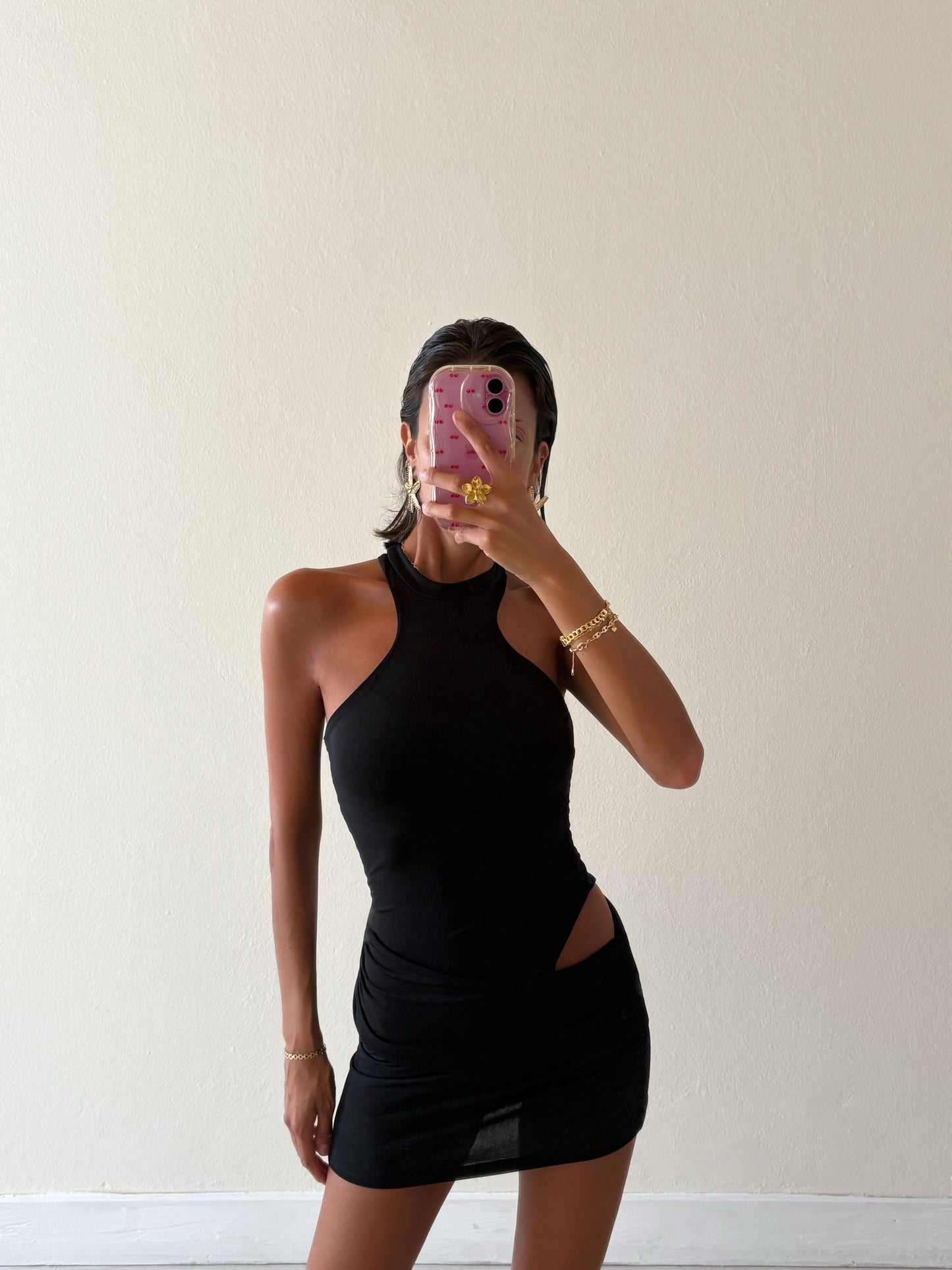 MINIABITO SCOLLO HALTER E CUT OUT