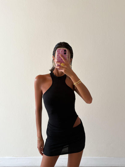 MINIABITO SCOLLO HALTER E CUT OUT