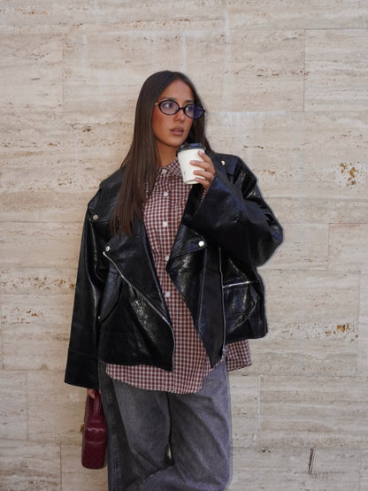 BIKER IN ECOPELLE MARTELLATA