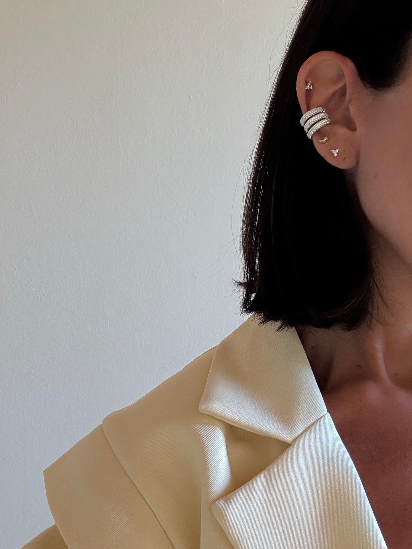 EAR CUFF TRE CERCHI STRASS