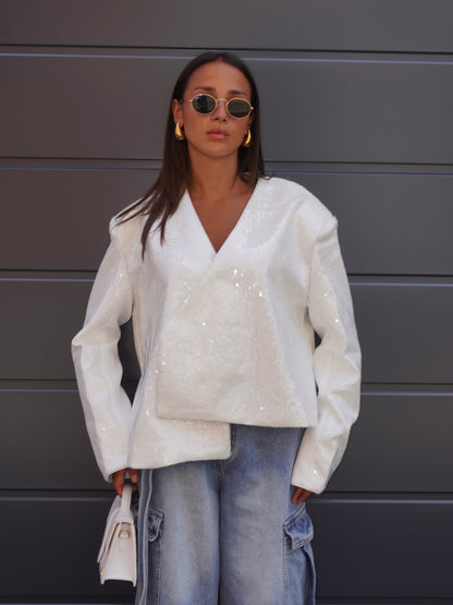 BLAZER ASIMMETRICO CON PAILLETTES
