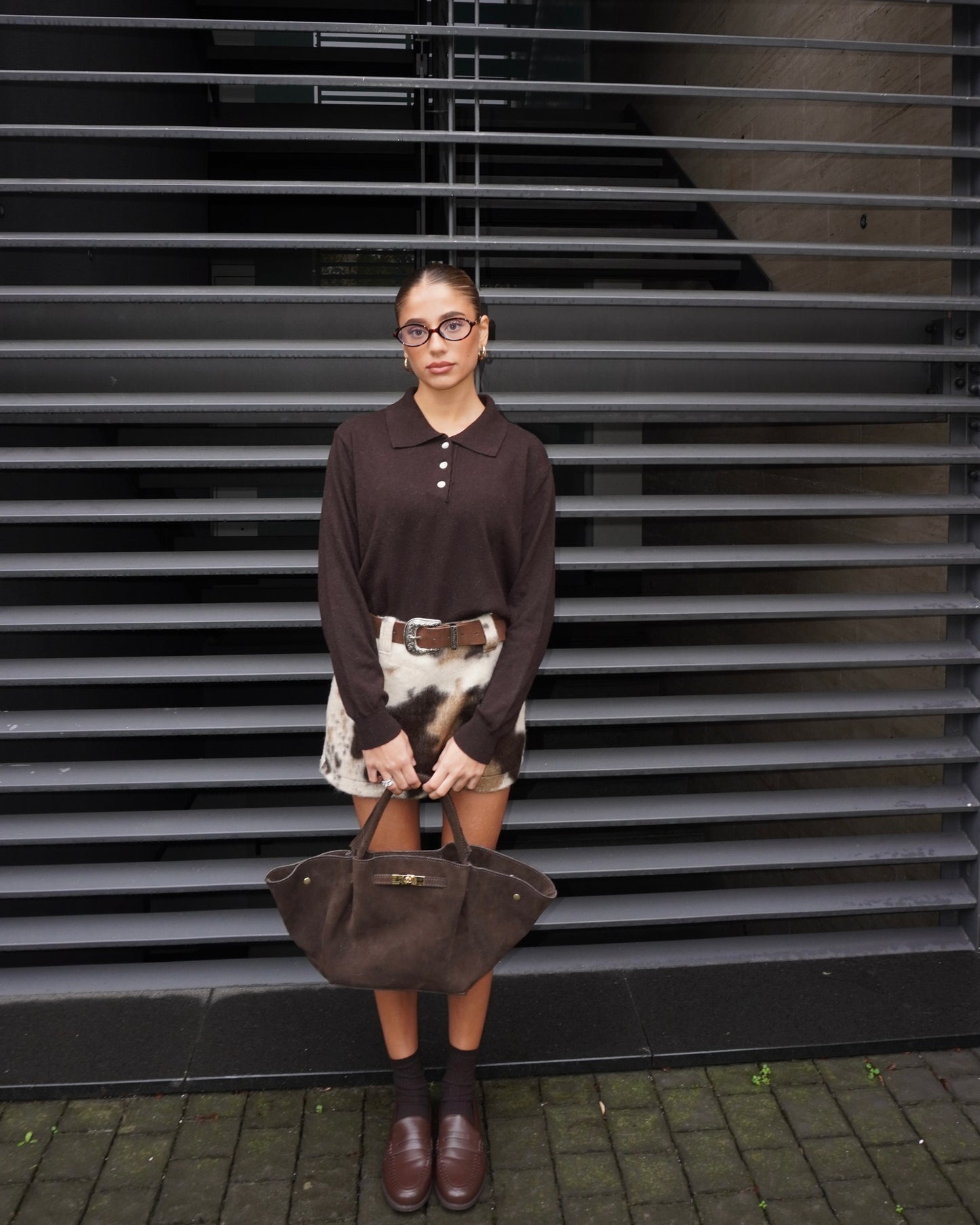 BORSA TOTE SHOPPING CAMOSCIO