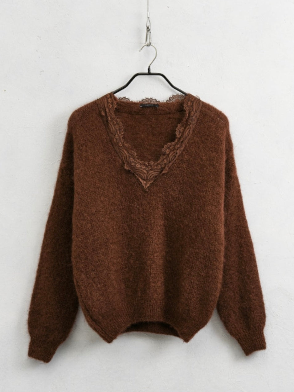 MAGLIONE IN MISTO MOHAIR CON PIZZO