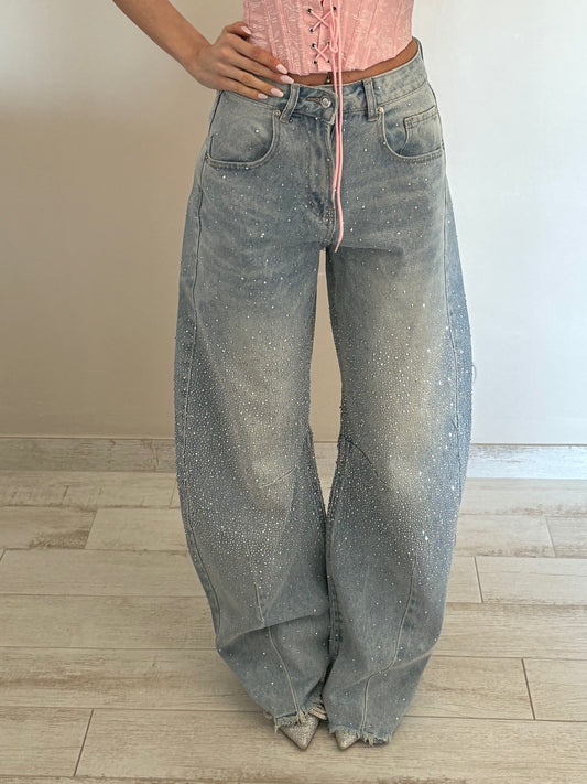 JEANS BALLOON CON STRASS