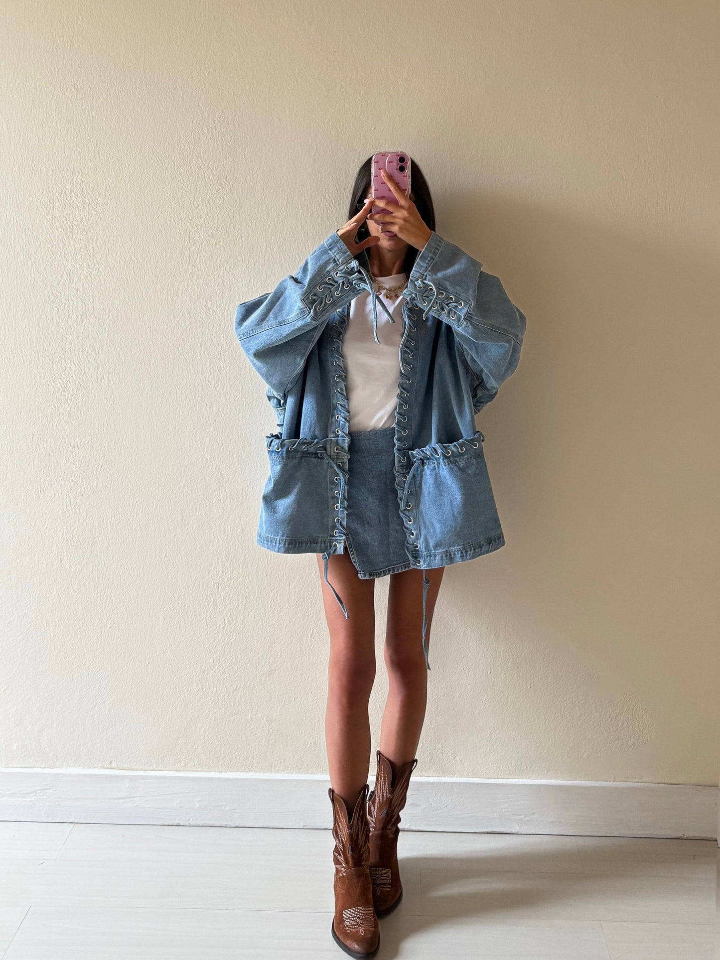 GIACCA IN DENIM STRINGATA