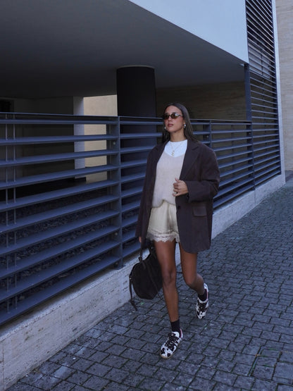 SHORTS IN SIMIL RASO E PIZZO LUMINA