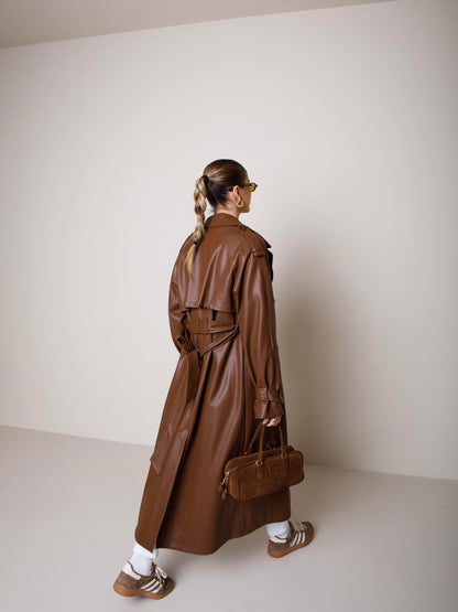 TRENCH TRAFORATO IN ECOPELLE LUMINA