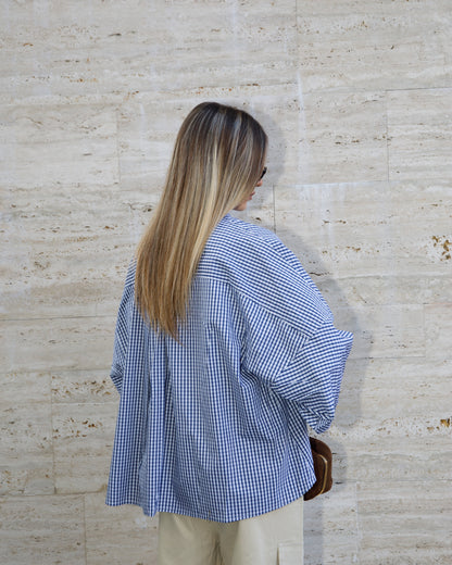 CAMICIA A QUADRETTI CON MANICHE BALLOON