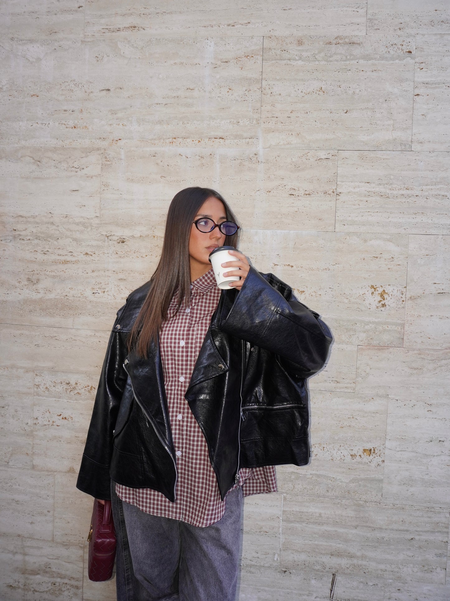 BIKER IN ECOPELLE MARTELLATA