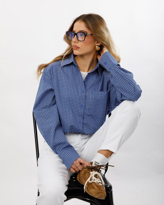 CAMICIA A QUADRI CON SPALLINE IMBOTTITE