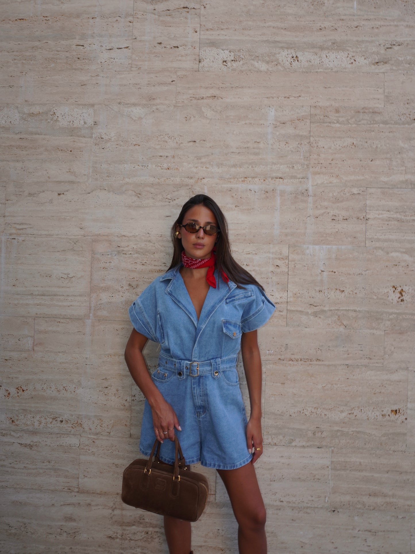 TUTINA IN DENIM CON CINTURA