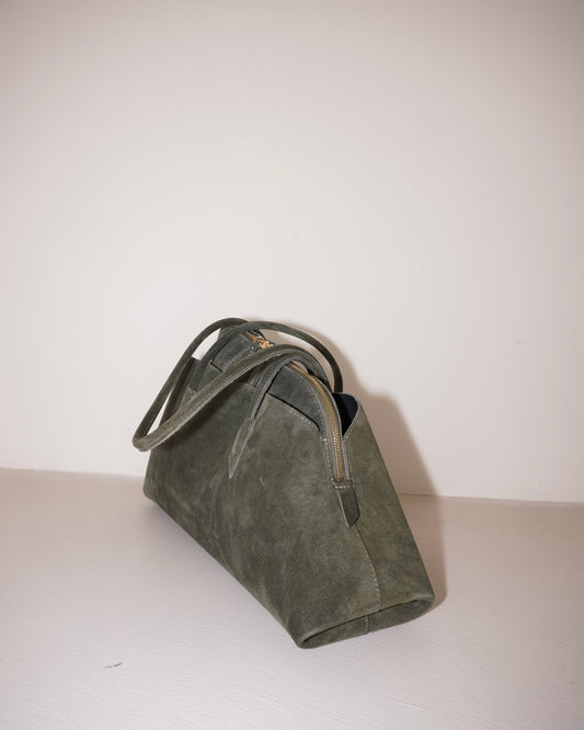 BORSA A SPALLA IN PELLE SCAMOSCIATA