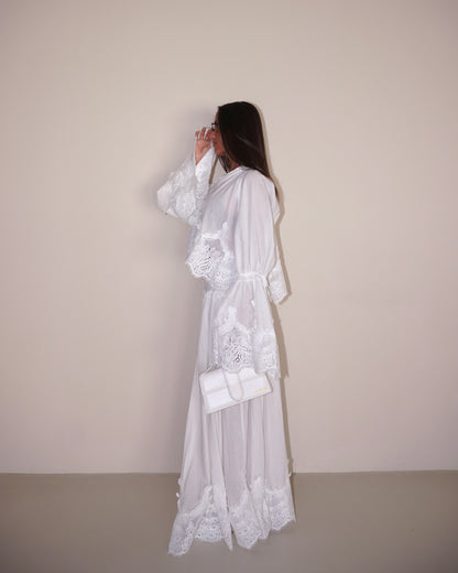 COMPLETO GONNA LUNGA E MAGLIA CON PIZZO