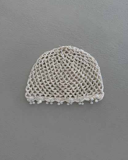 BERRETTO CROCHET CON PERLINE