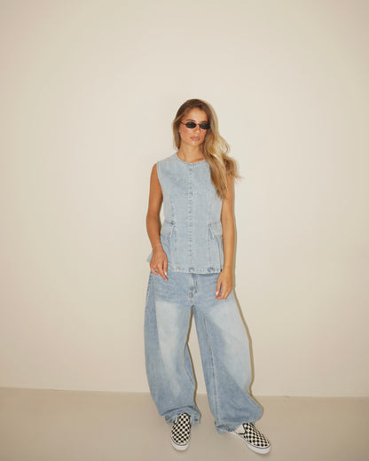 COMPLETO TOP E JEANS IN DENIM