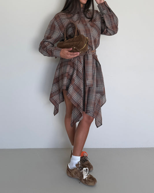 COMPLETO CAMICIA E GONNA TARTAN