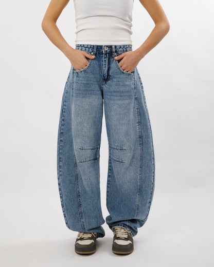 JEANS BAGGY BALLOON CUCITURE