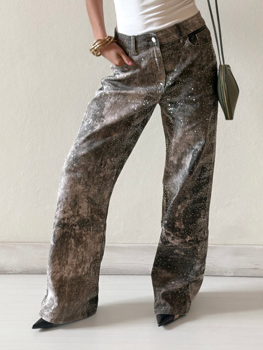 JEANS SFUMATO CON STRASS