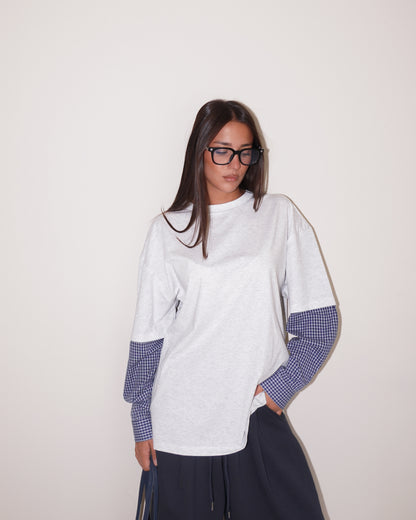 T-SHIRT CON INSERTO CAMICIA