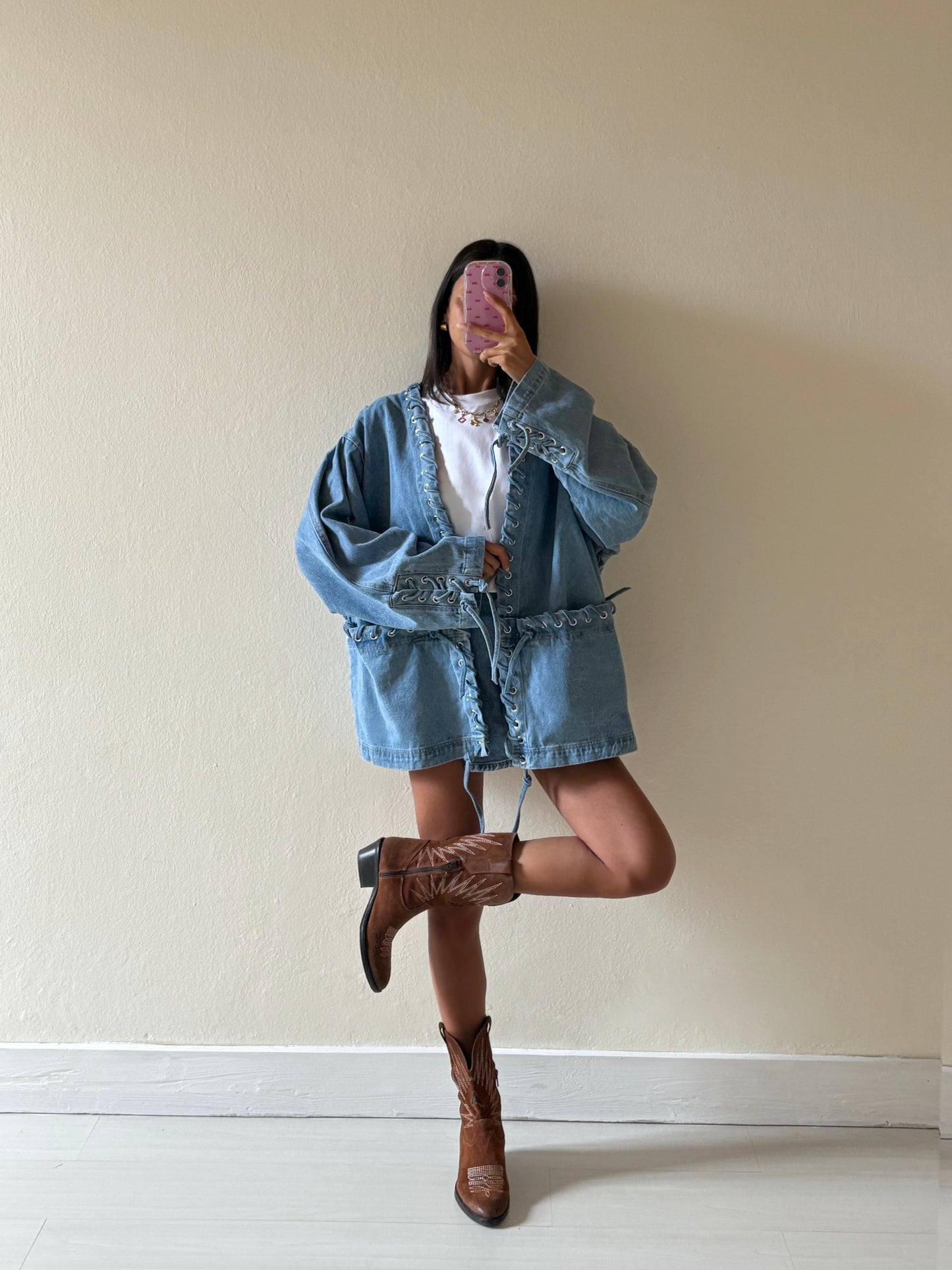 GIACCA IN DENIM STRINGATA
