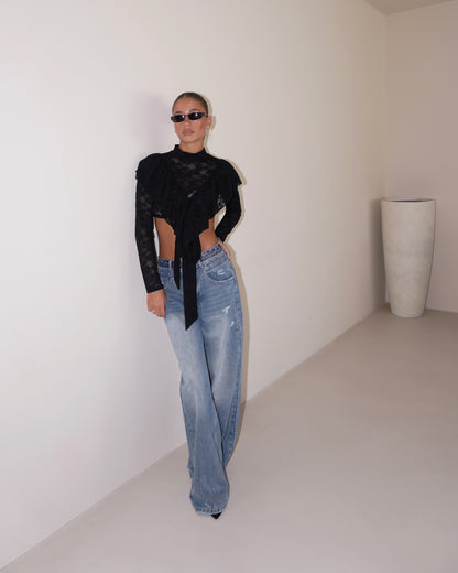JEANS GAMBA LARGA DOPPIA VITA