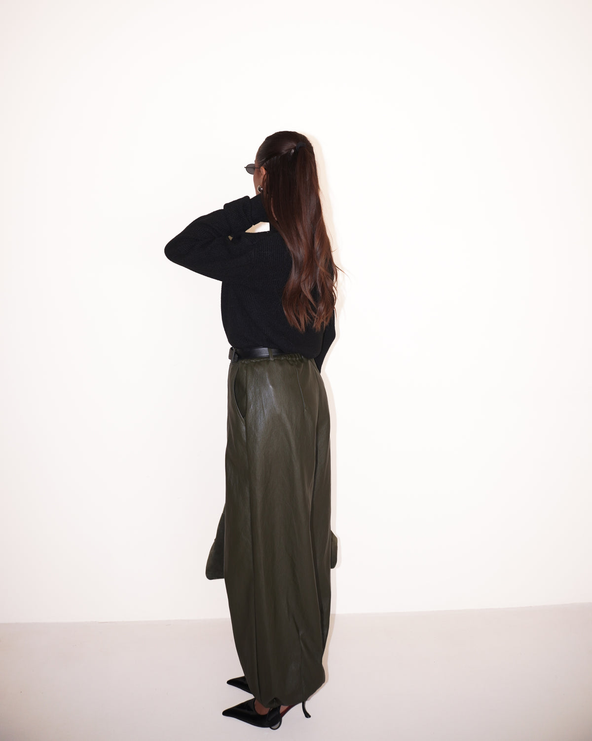 PANTALONE IN ECOPELLE CON COULISSE