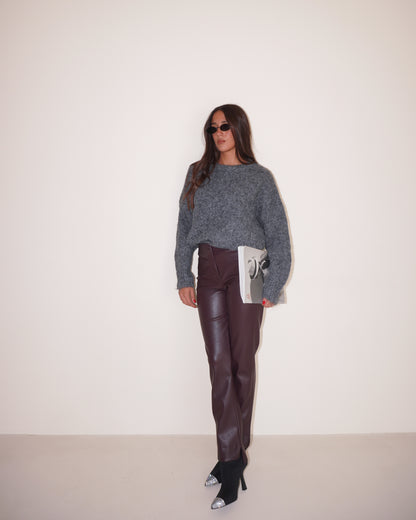 PANTALONI IN ECOPELLE MARTELLATA