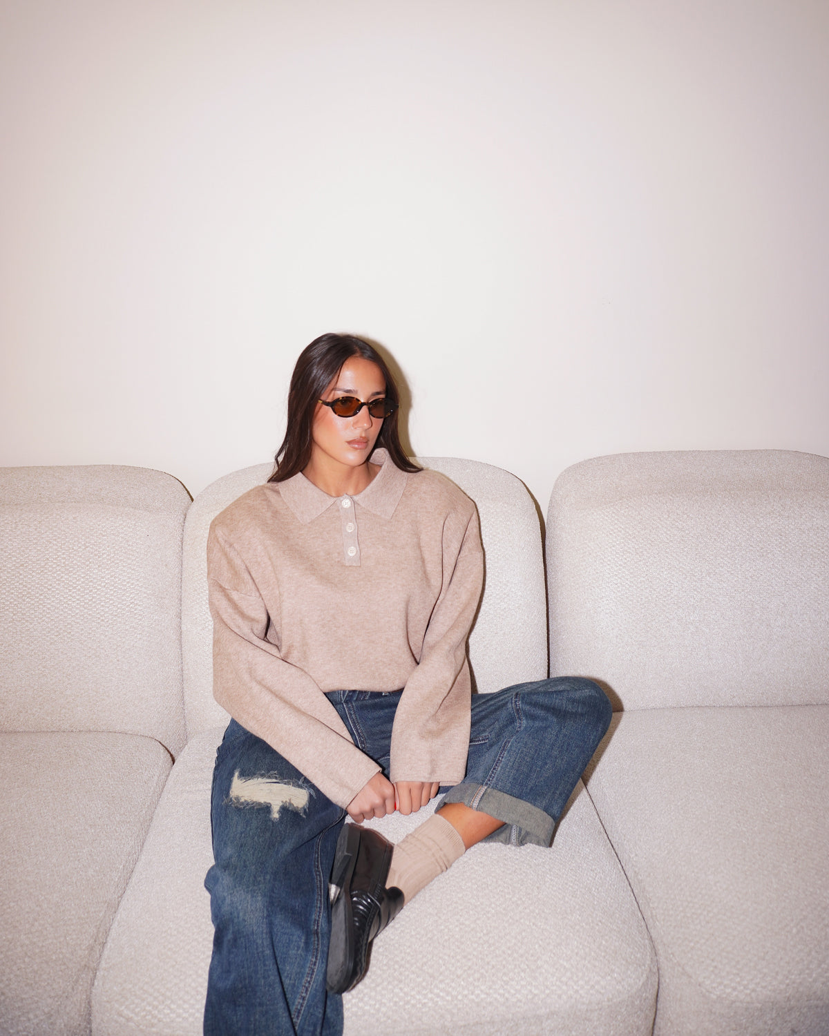 MAGLIONE POLO SPALLE IMBOTTITE