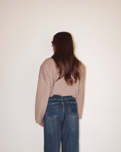 JEANS EFFETTO ROVINATO CON RISVOLTI