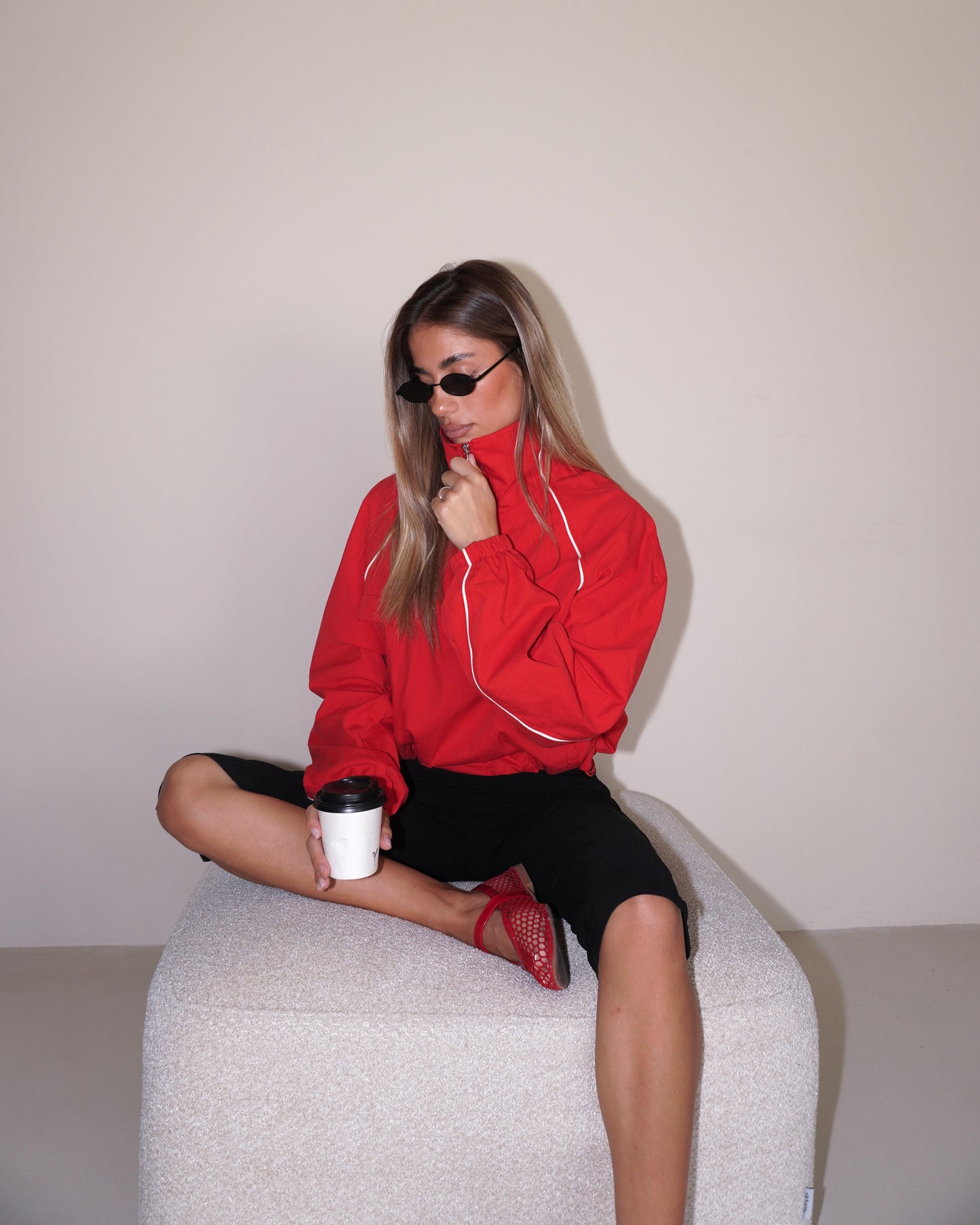 BOMBER LEGGERO CON MEZZA ZIP