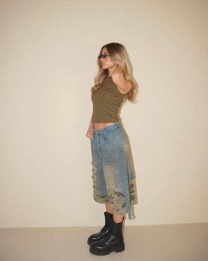 BERMUDA DENIM INSERTO MILITARE