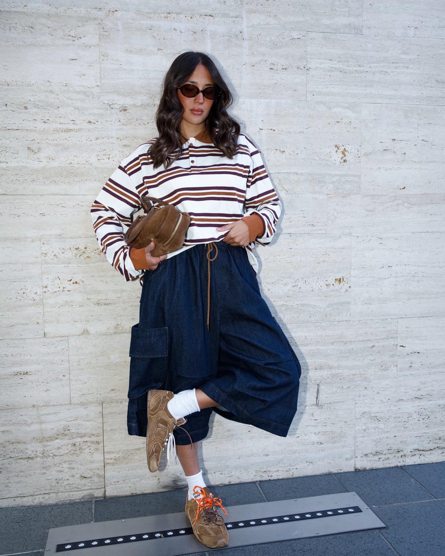 BERMUDA IN DENIM CON TASCHE